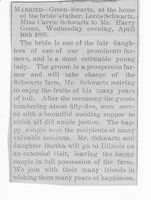 Harry and Carrie Green Marriage write up