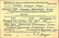 Everett C Hayes - U.S., World War II Draft Registration Cards, 1942 Everett C Hayes - U.S., World War II Draft Registration Cards, 1942